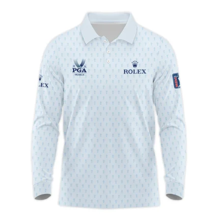 Golf Pattern Cup White Mix Light Blue 2024 PGA Championship Valhalla Rolex Style Classic, Short Sleeve Polo Shirts Quarter-Zip Casual Slim Fit Mock Neck Basic