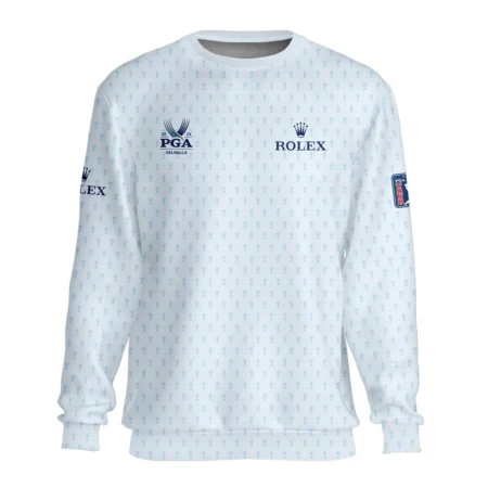 Golf Pattern Cup White Mix Light Blue 2024 PGA Championship Valhalla Rolex Vneck Long Polo Shirt Style Classic Long Polo Shirt For Men