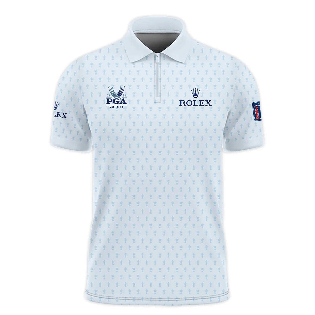 Golf Pattern Cup White Mix Light Blue 2024 PGA Championship Valhalla Rolex Polo Shirt Style Classic Polo Shirt For Men