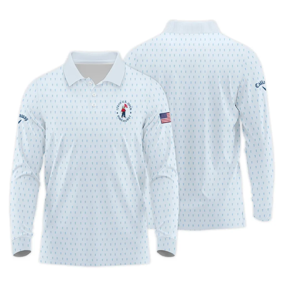 Golf Pattern Light Blue Cup 124th U.S. Open Pinehurst Callaway Long Polo Shirt Style Classic