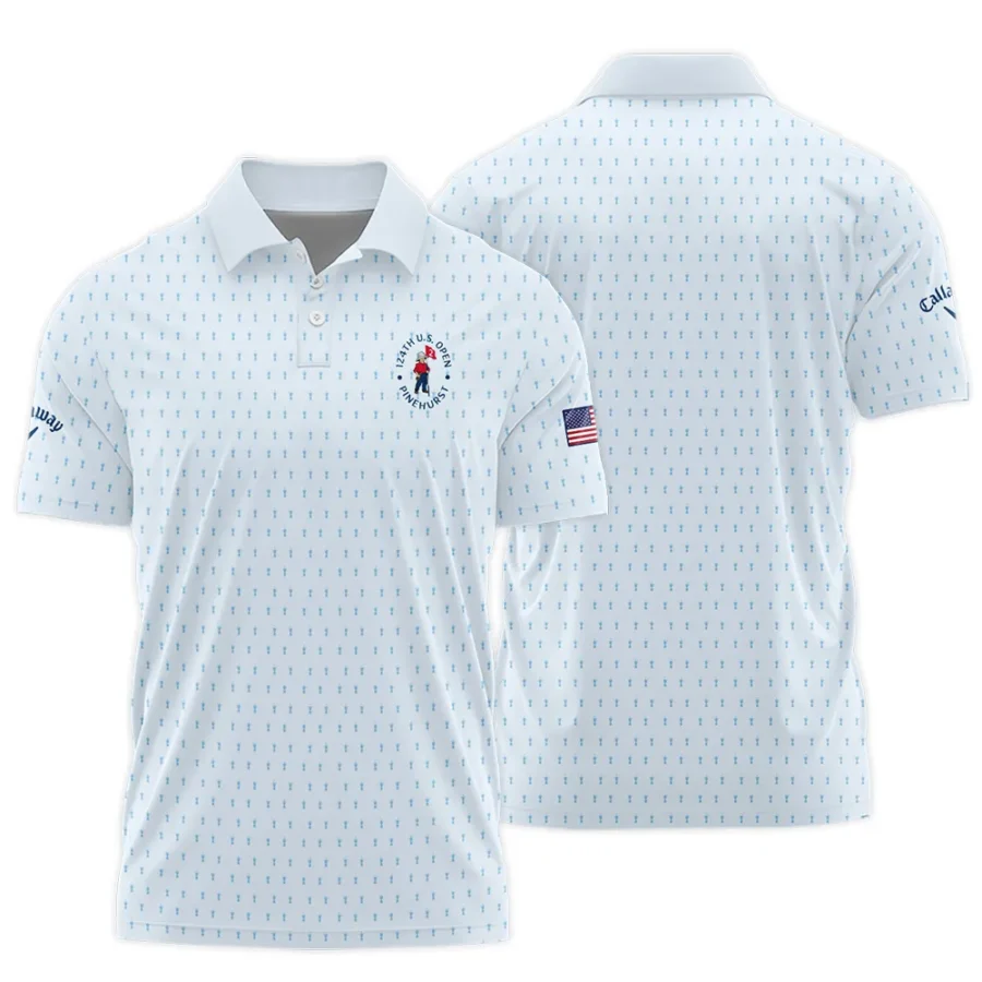 Golf Pattern Light Blue Cup 124th U.S. Open Pinehurst Callaway Polo Shirt Style Classic