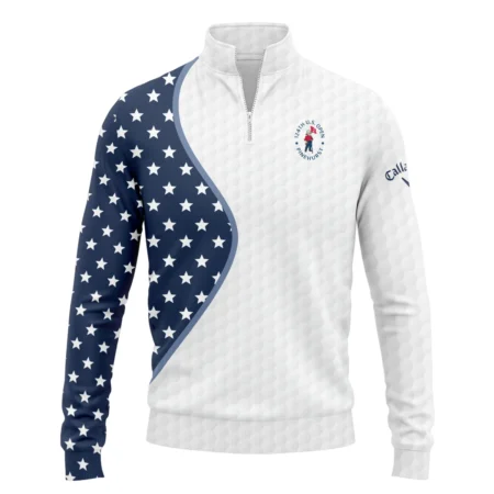 Golf Pattern Light Blue Cup 124th U.S. Open Pinehurst Callaway Quarter-Zip Jacket Style Classic