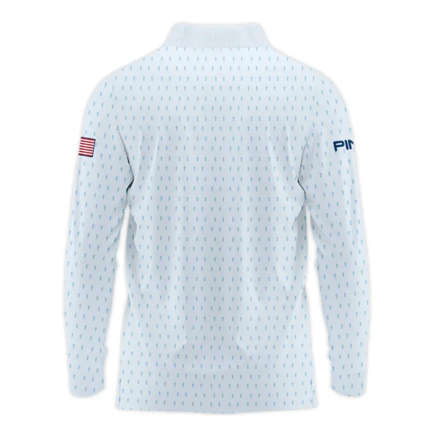 Golf Pattern Light Blue Cup 124th U.S. Open Pinehurst Ping Long Polo Shirt Style Classic