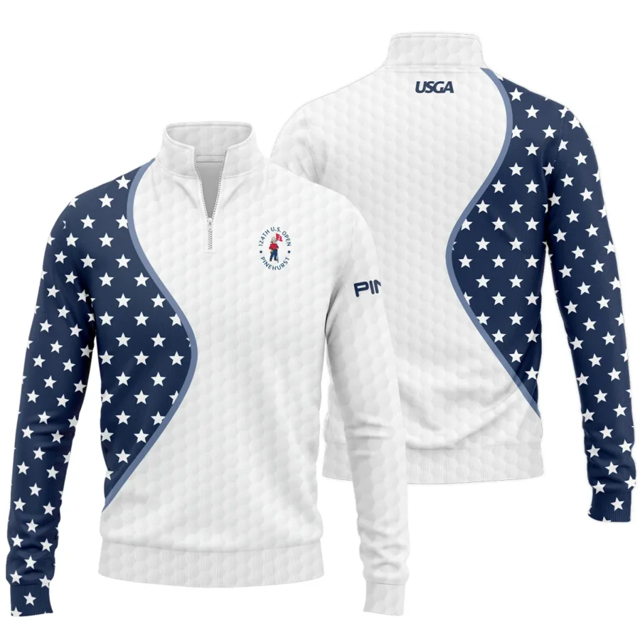 Golf Pattern Light Blue Cup 124th U.S. Open Pinehurst Ping Quarter-Zip Jacket Style Classic