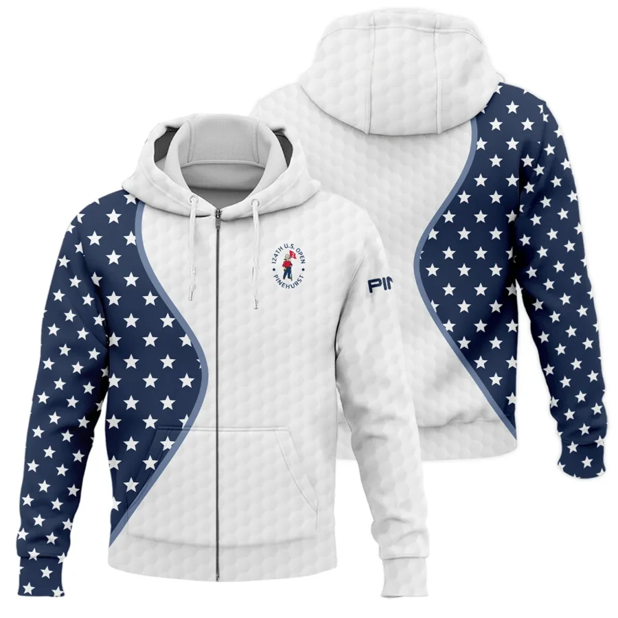 Golf Pattern Light Blue Cup 124th U.S. Open Pinehurst Ping Zipper Hoodie Shirt Style Classic