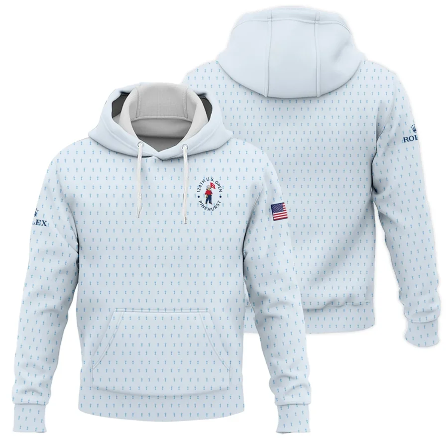 Golf Pattern Light Blue Cup 124th U.S. Open Pinehurst Rolex Hoodie Shirt Style Classic