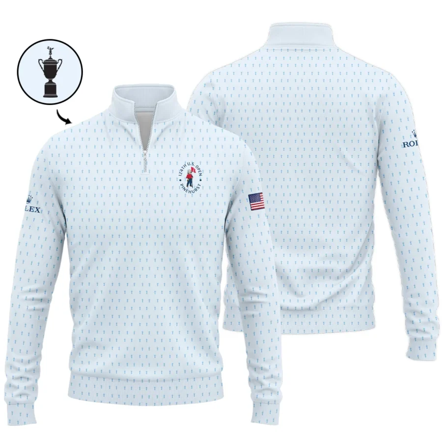 Golf Pattern Light Blue Cup 124th U.S. Open Pinehurst Rolex Quarter-Zip Jacket Style Classic