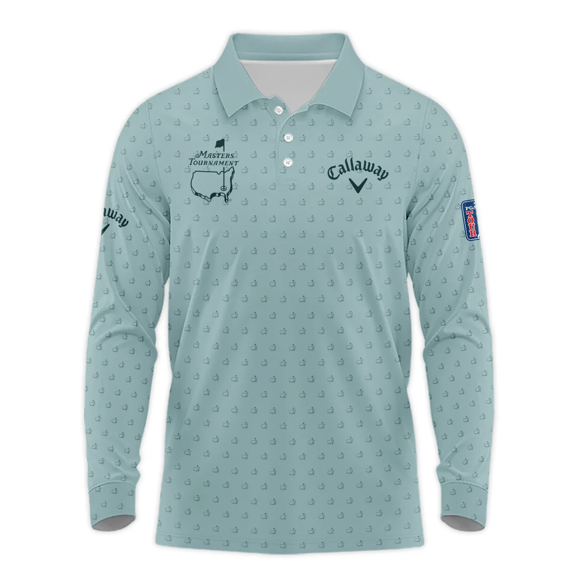 Golf Pattern Masters Tournament Callaway Quarter-Zip Jacket Cyan Pattern All Over Print Quarter-Zip Jacket