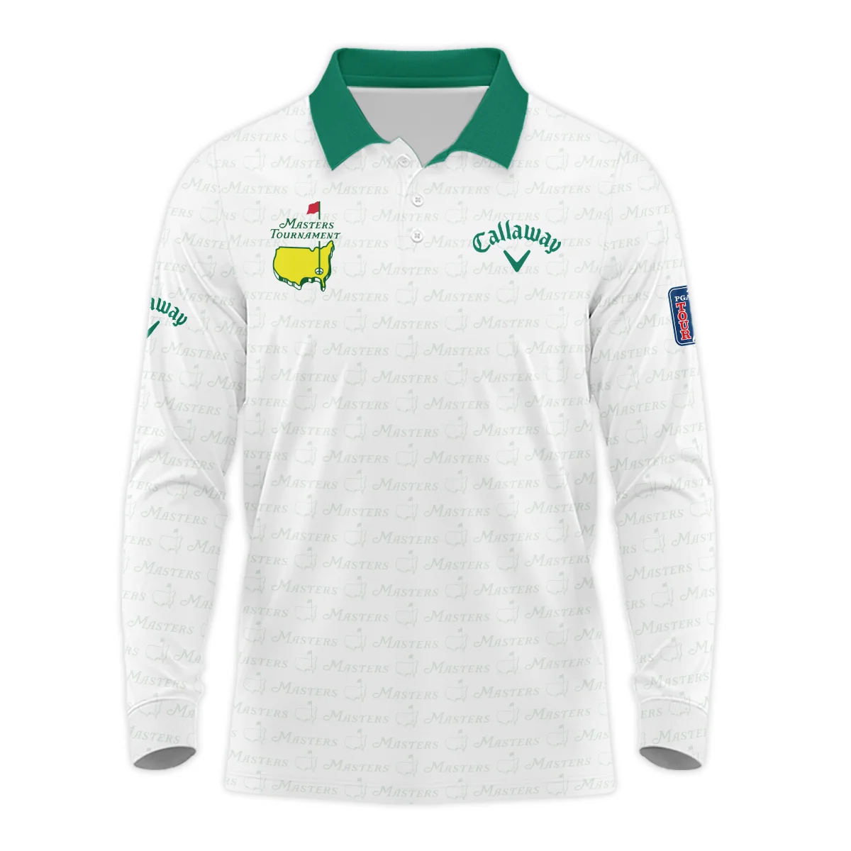 Golf Pattern Masters Tournament Callaway Quarter-Zip Jacket White And Green Color Golf Sports All Over Print Quarter-Zip Jacket