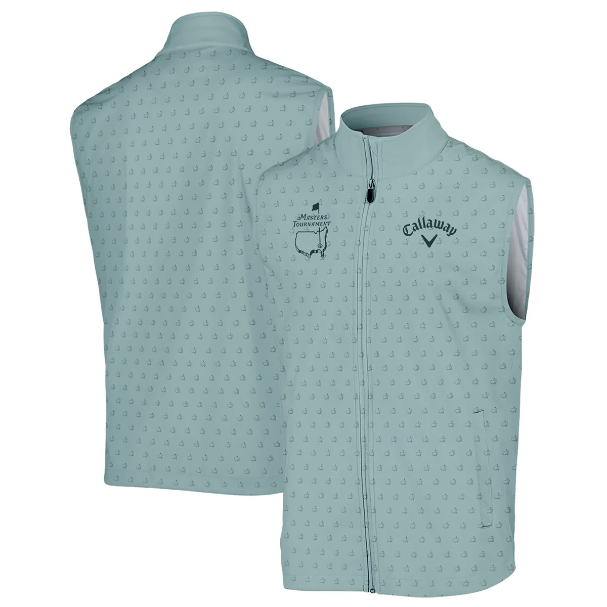 Golf Pattern Masters Tournament Callaway Quarter-Zip Jacket Cyan Pattern All Over Print Quarter-Zip Jacket