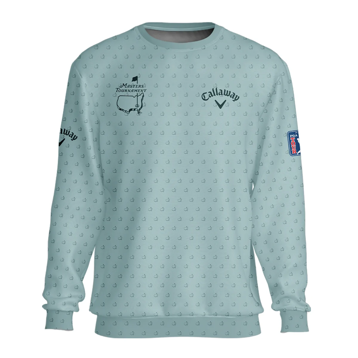 Golf Pattern Masters Tournament Callaway Long Polo Shirt Cyan Pattern All Over Print Long Polo Shirt For Men