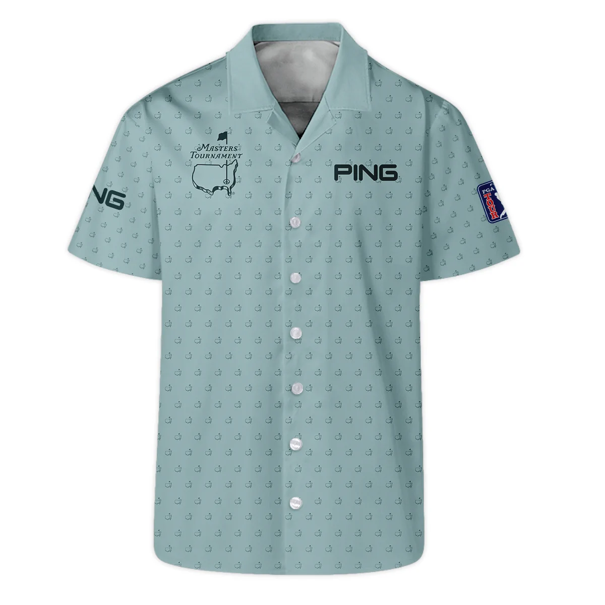 Golf Pattern Masters Tournament Ping Unisex T-Shirt Cyan Pattern All Over Print T-Shirt