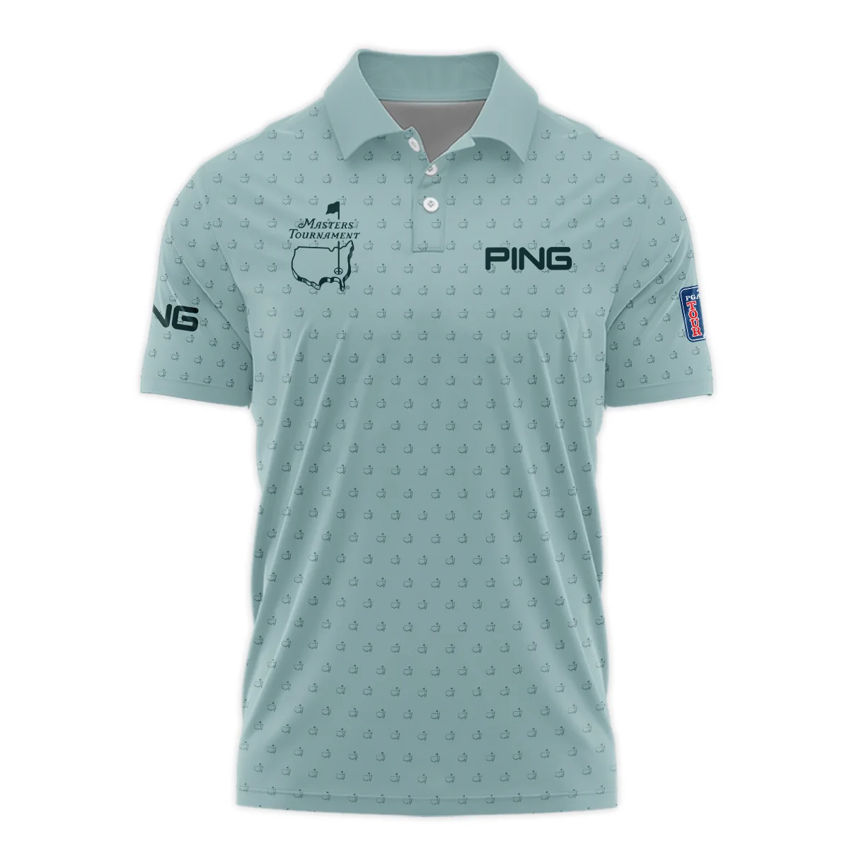 Golf Pattern Masters Tournament Ping Polo Shirt Cyan Pattern All Over Print Polo Shirt For Men