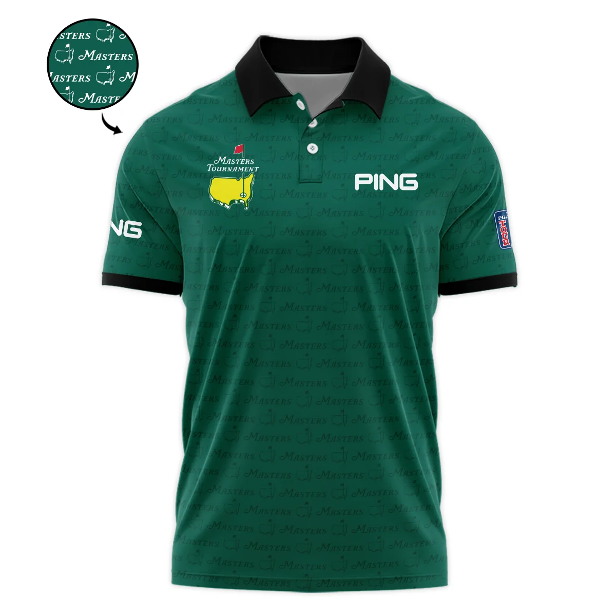 Golf Pattern Masters Tournament Ping Long Polo Shirt Green Color Golf Sports All Over Print Long Polo Shirt For Men