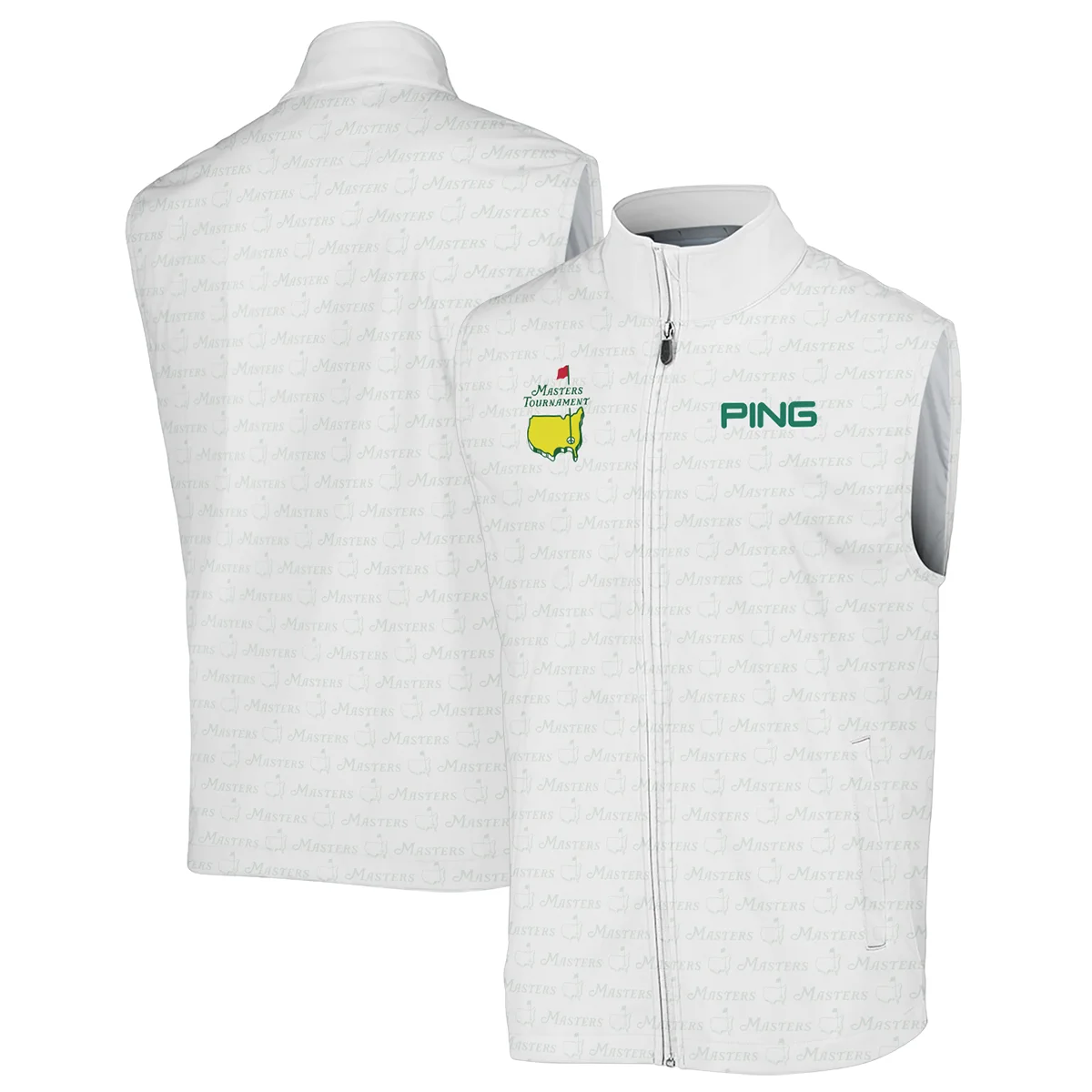 Golf Pattern Masters Tournament Ping Quarter-Zip Jacket White And Green Color Golf Sports All Over Print Quarter-Zip Jacket