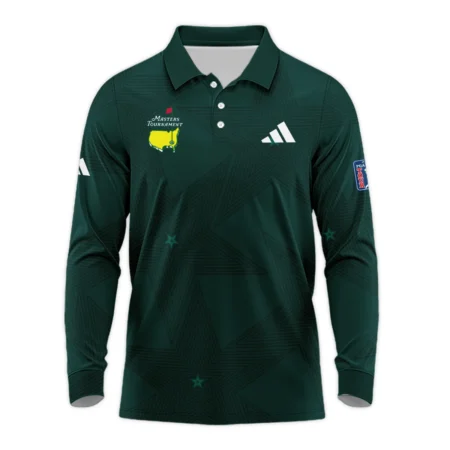 Golf Pattern Stars Dark Green Masters Tournament Adidas Style Classic, Short Sleeve Polo Shirts Quarter-Zip Casual Slim Fit Mock Neck Basic