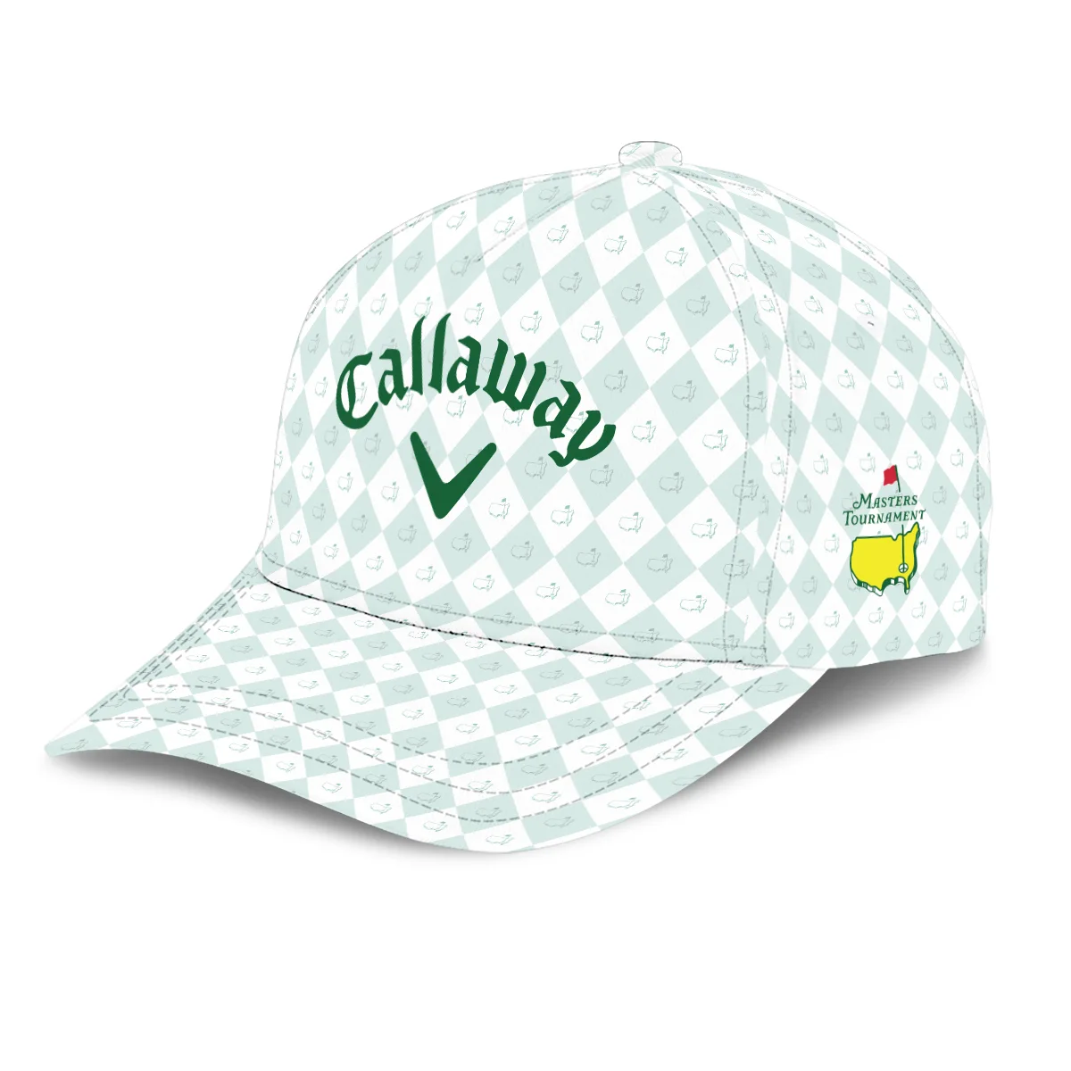 Golf Pattern White Green Ping Masters Tournament Style Classic Golf All over Print Cap