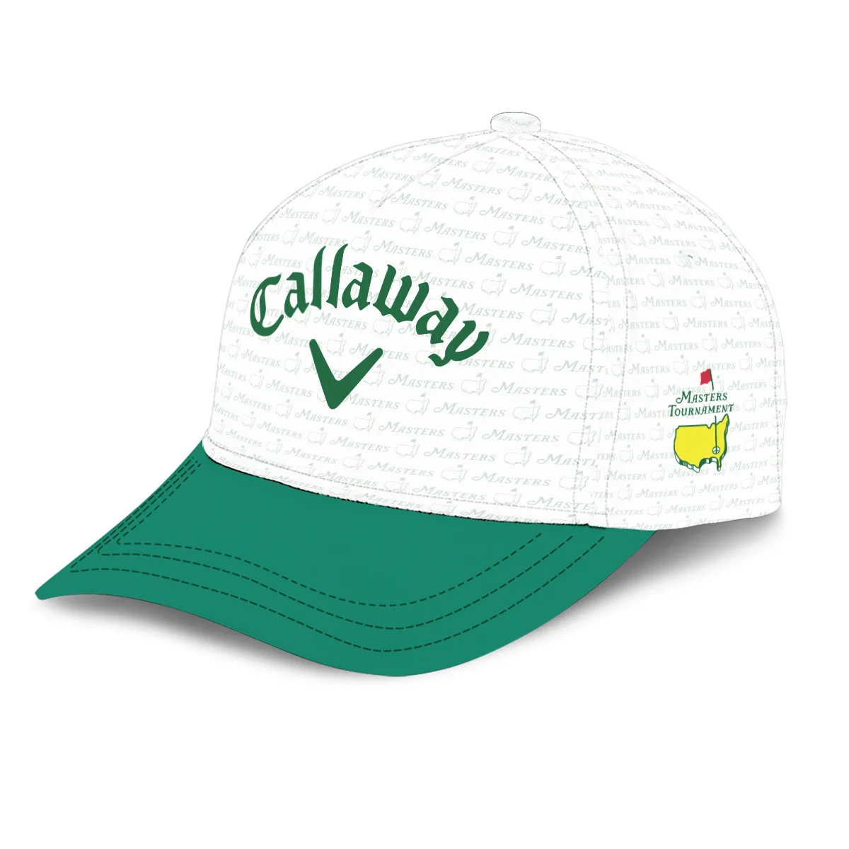 Golf Pattern White Mix Green Titleist Masters Tournament Style Classic Golf All over Print Cap