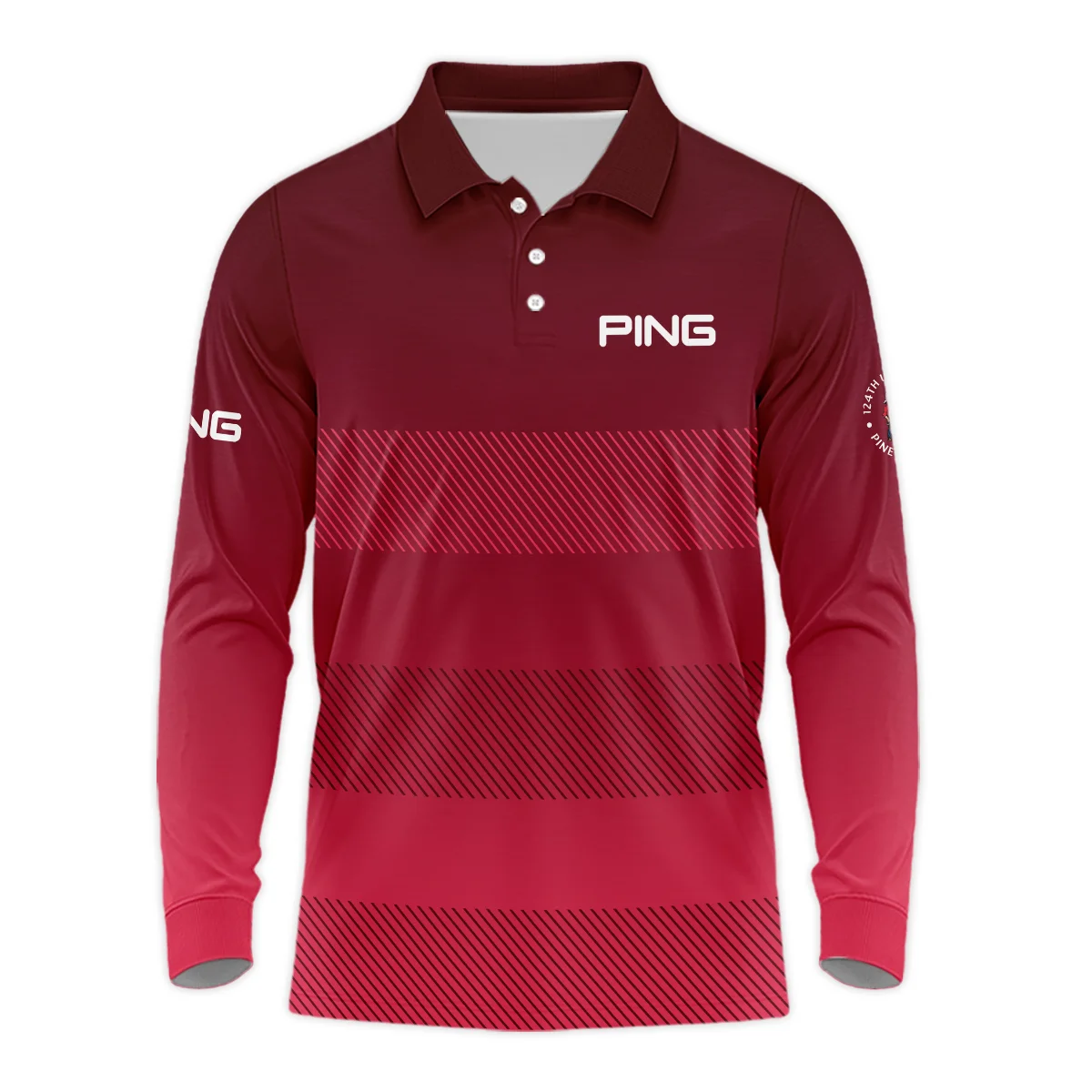 Golf Ping 124th U.S. Open Pinehurst Sports Quarter-Zip Jacket Red Gradient Stripes Pattern All Over Print Quarter-Zip Jacket