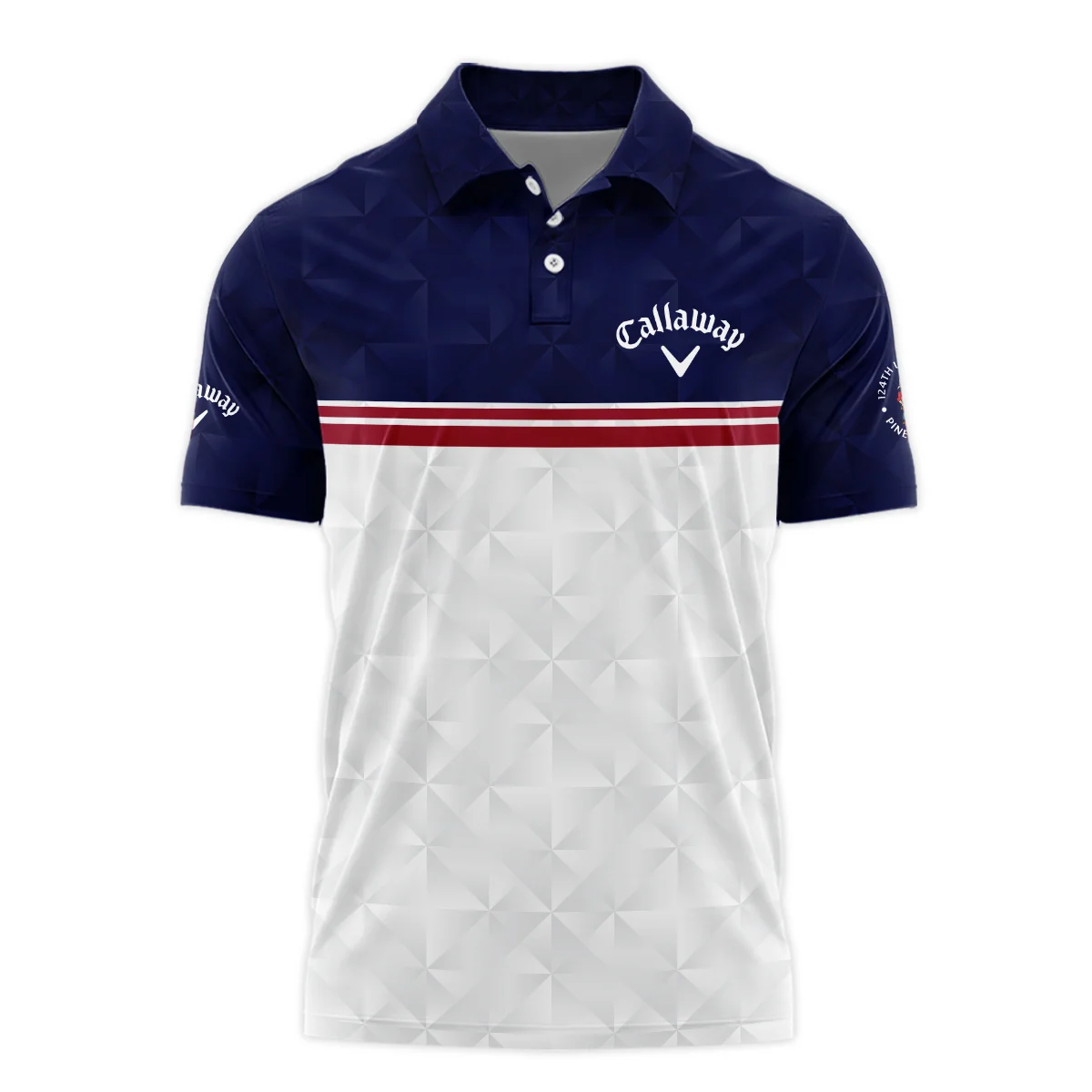 Golf Sport 124th U.S. Open Pinehurst Callaway Unisex Sweatshirt Dark Blue White Abstract Geometric Triangles All Over Print Sweatshirt