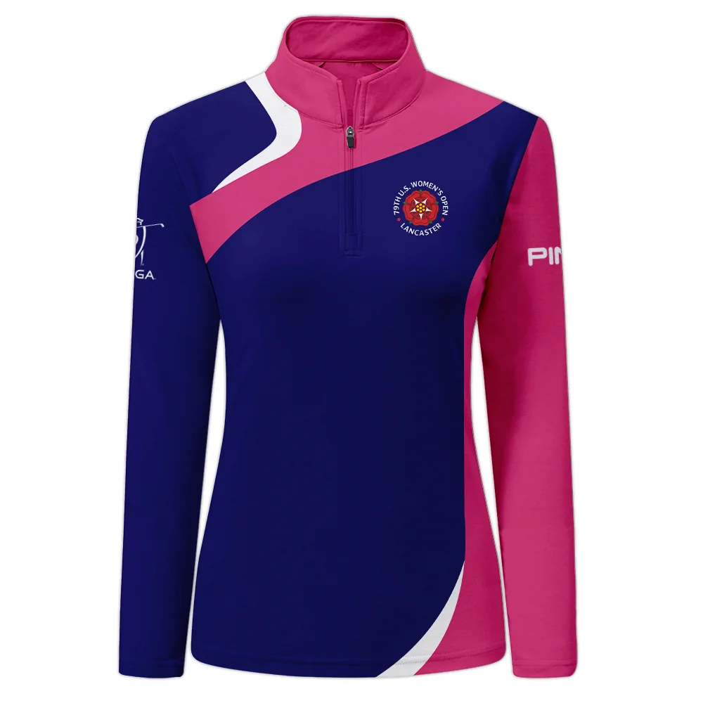 Golf Sport 79th U.S. Women’s Open Lancaster Ping Quarter-Zip Jacket Navy Mix Pink All Over Print Quarter-Zip Jacket