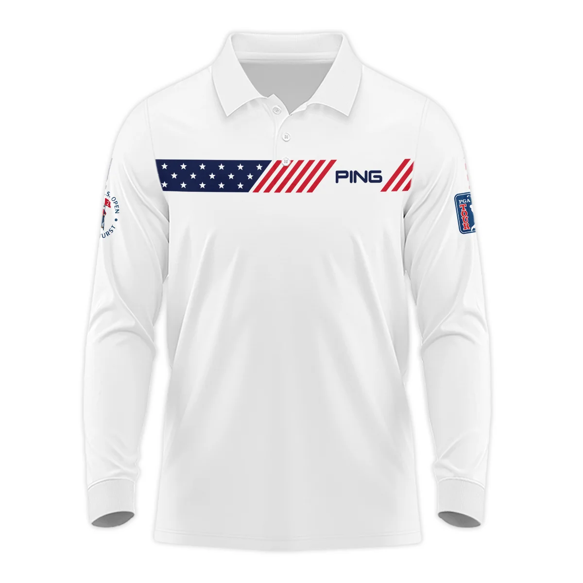 Golf Sport Flag American 124th U.S. Open Pinehurst Ping Long Polo Shirt Style Classic Long Polo Shirt For Men