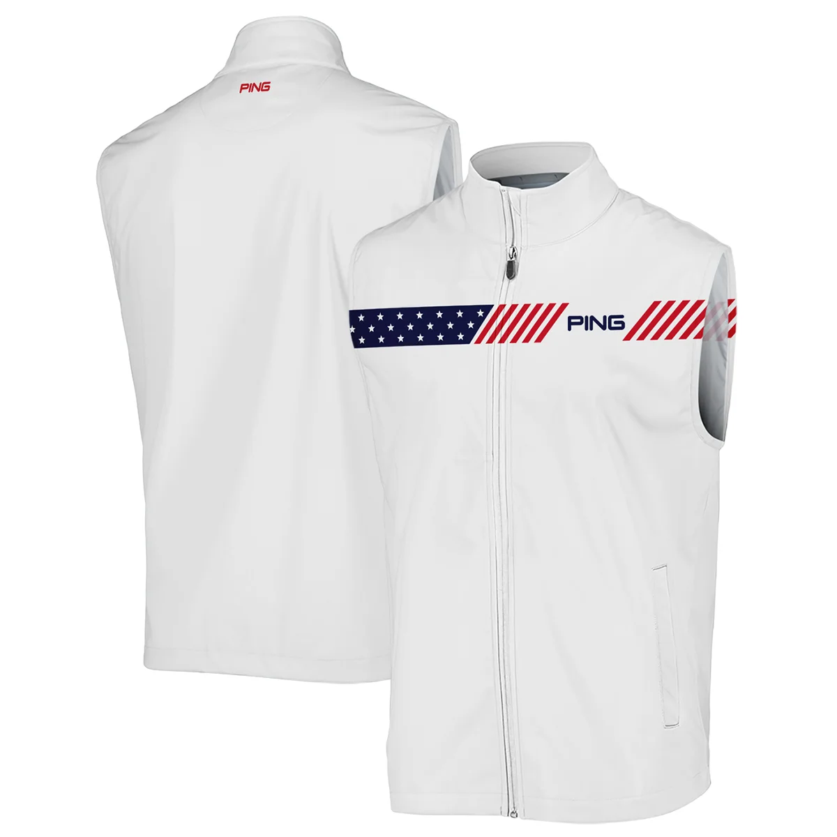 Golf Sport Flag American 124th U.S. Open Pinehurst Ping Sleeveless Jacket Style Classic Sleeveless Jacket