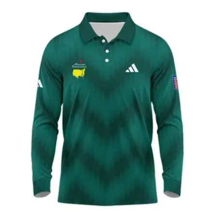 Golf Sport Green Gradient Stripes Pattern Adidas Masters Tournament Long Polo Shirt Style Classic Long Polo Shirt For Men