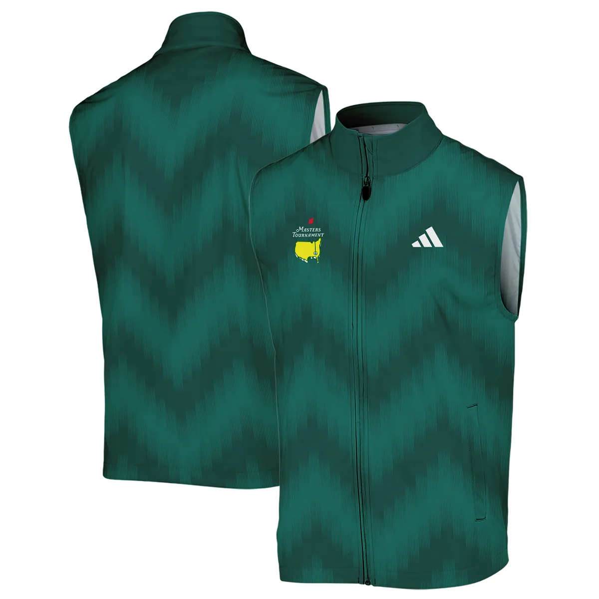 Golf Sport Green Gradient Stripes Pattern Adidas Masters Tournament Long Polo Shirt Style Classic Long Polo Shirt For Men