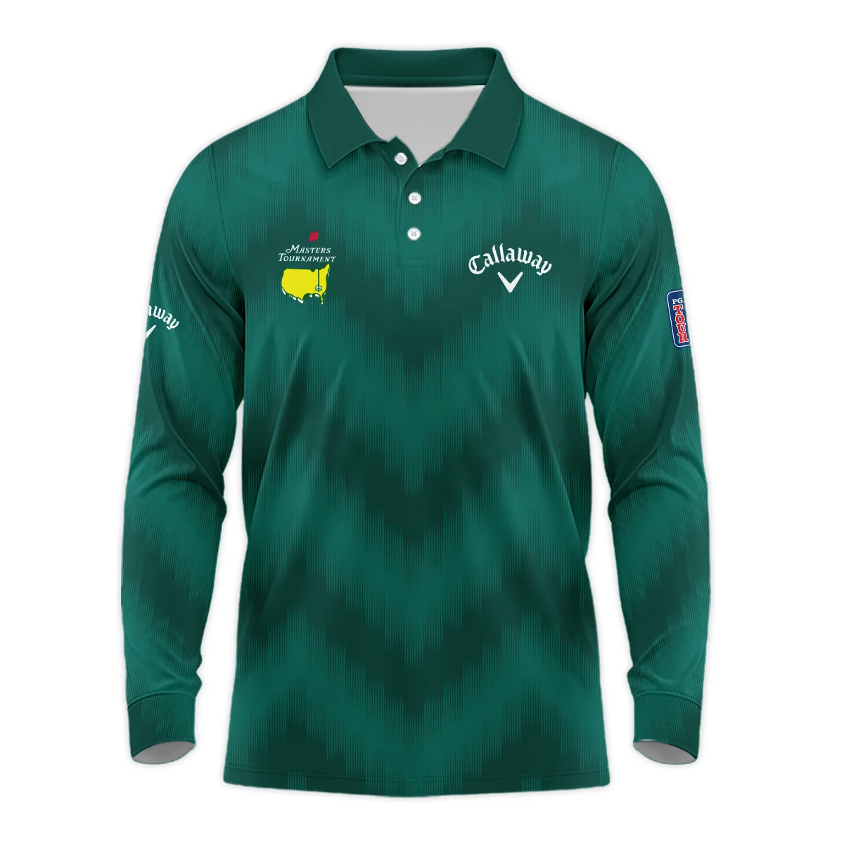 Golf Sport Green Gradient Stripes Pattern Callaway Masters Tournament Style Classic, Short Sleeve Polo Shirts Quarter-Zip Casual Slim Fit Mock Neck Basic