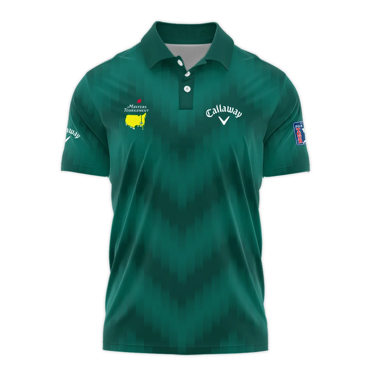 Golf Sport Green Gradient Stripes Pattern Callaway Masters Tournament Long Polo Shirt Style Classic Long Polo Shirt For Men