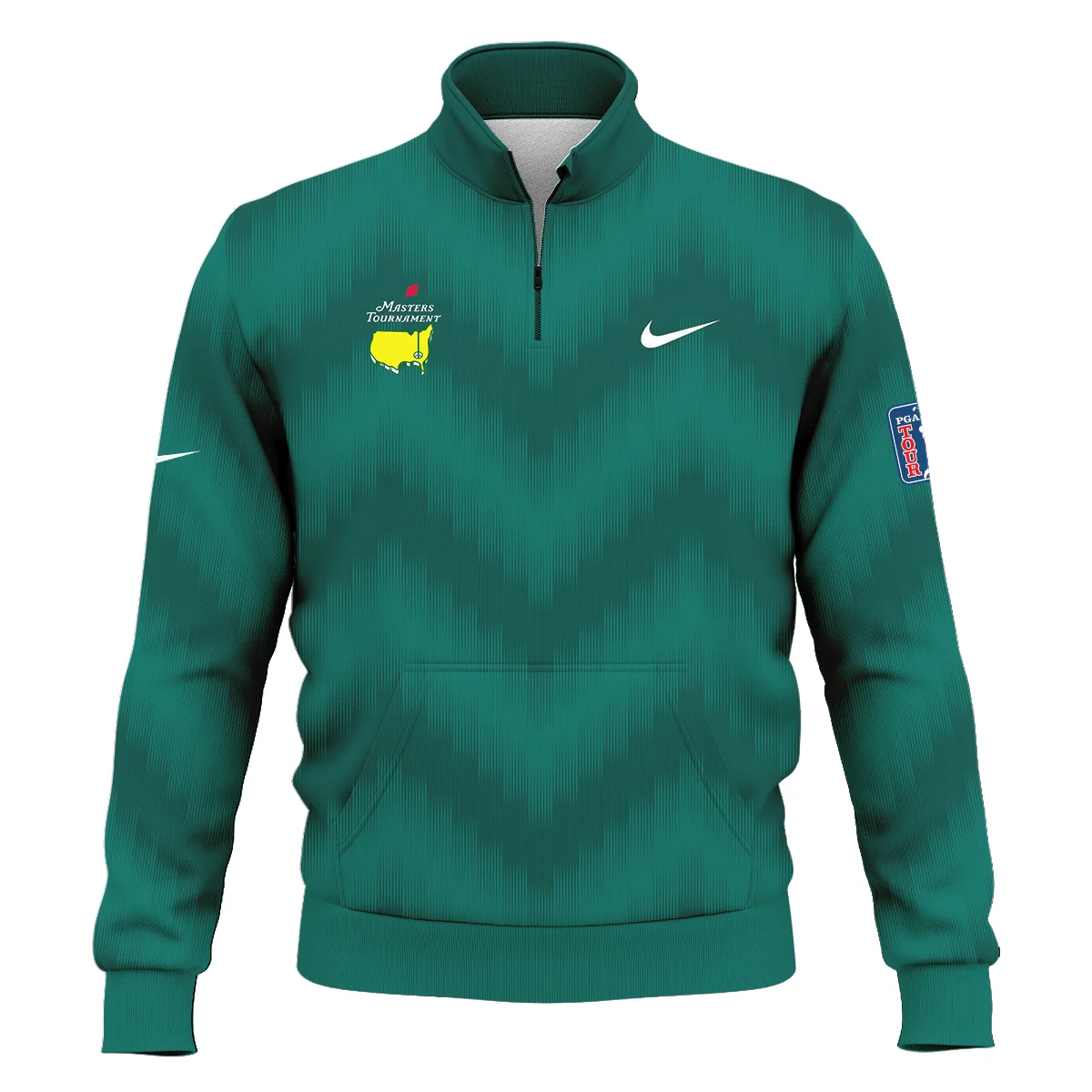 Golf Sport Green Gradient Stripes Pattern Nike Masters Tournament Style Classic Quarter Zipped Sweatshirt
