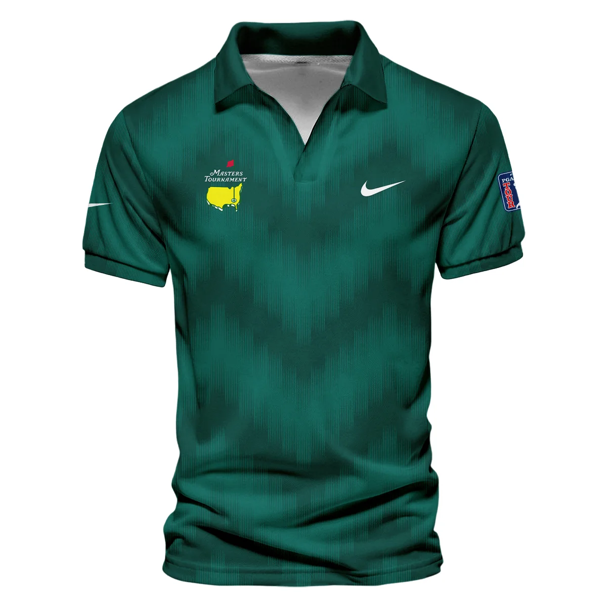 Golf Sport Green Gradient Stripes Pattern Nike Masters Tournament Vneck Polo Shirt Style Classic Polo Shirt For Men
