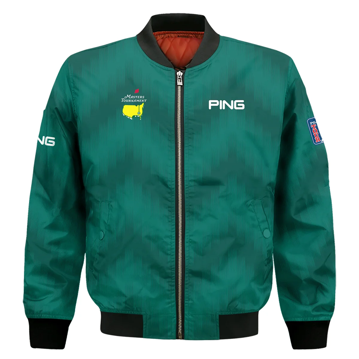 Golf Sport Green Gradient Stripes Pattern Ping Masters Tournament Bomber Jacket Style Classic Bomber Jacket