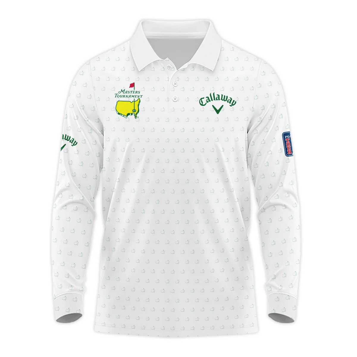 Golf Sport Masters Tournament Callaway Stand Colar Jacket Sports Logo Pattern White Green Stand Colar Jacket