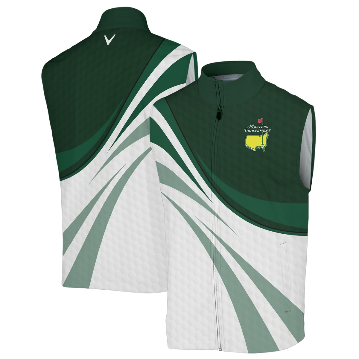 Golf Sport Masters Tournament Callaway Sleeveless Jacket Green Color Sports Golf Ball Pattern All Over Print Sleeveless Jacket