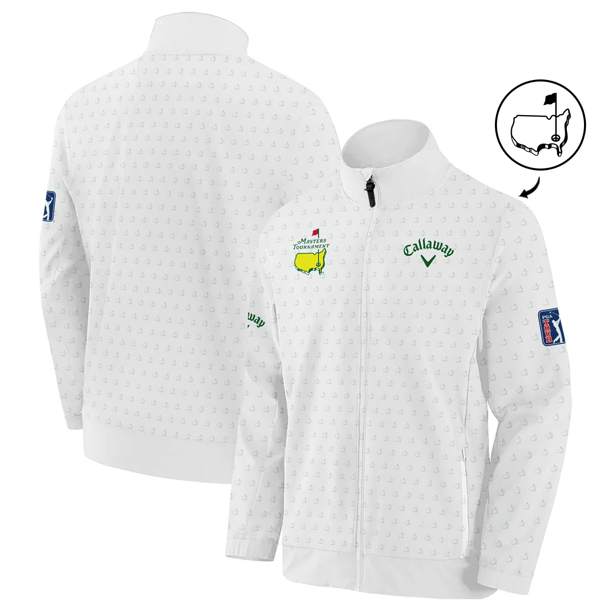 Masters Tournament Golf Callaway Bomber Jacket Logo Pattern White Green Golf Sports All Over Print Bomber Jacket