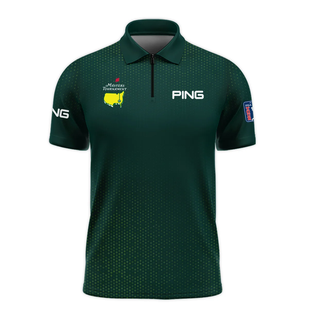 Golf Sport Masters Tournament Ping Long Polo Shirt Sports Dinamond Shape Dark Green Long Polo Shirt For Men