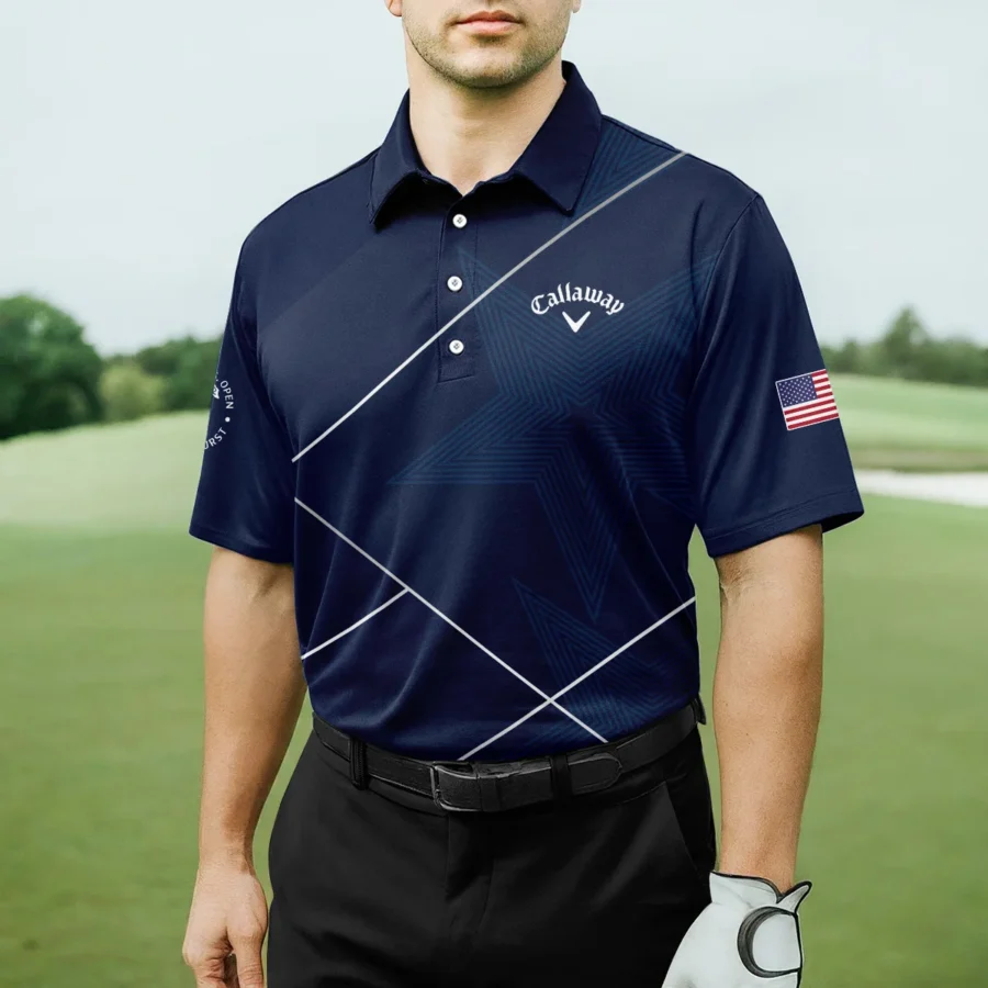 Golf Sport Pattern Blue Mix 124th U.S. Open Pinehurst Callaway Polo Shirt Style Classic