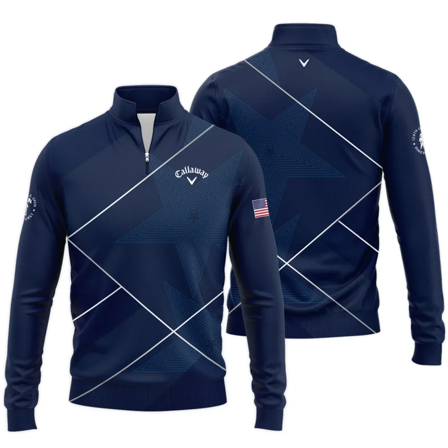 Golf Sport Pattern Blue Mix 124th U.S. Open Pinehurst Callaway Quarter-Zip Jacket Style Classic