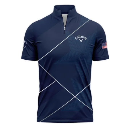 Golf Sport Pattern Blue Mix 124th U.S. Open Pinehurst Callaway Quarter-Zip Polo Shirt
