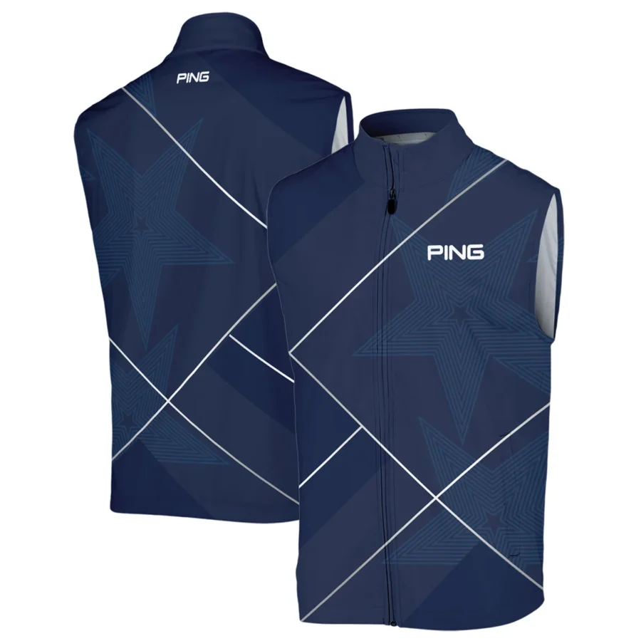 Golf Sport Pattern Blue Mix 124th U.S. Open Pinehurst Ping Sleeveless Jacket Style Classic