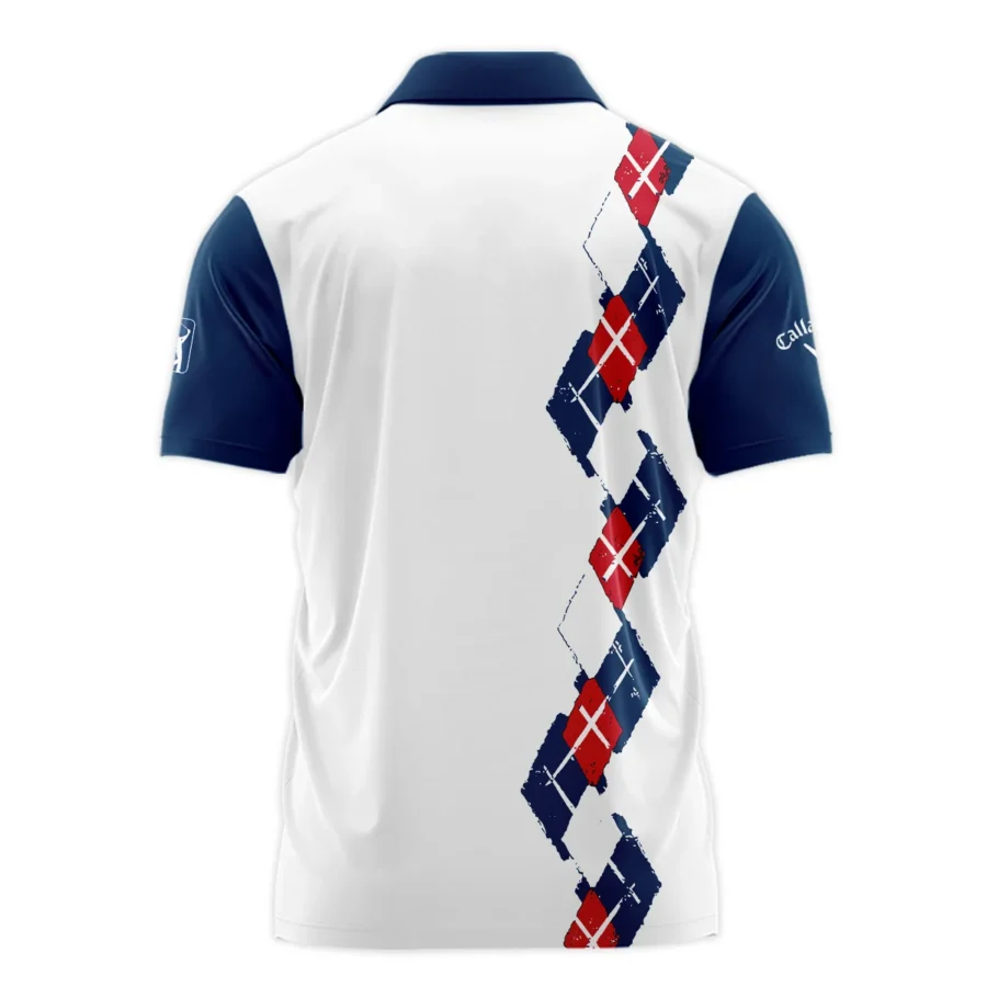 Golf Sport Pattern Blue Mix Color 124th U.S. Open Pinehurst Callaway Zipper Polo Shirt Style Classic