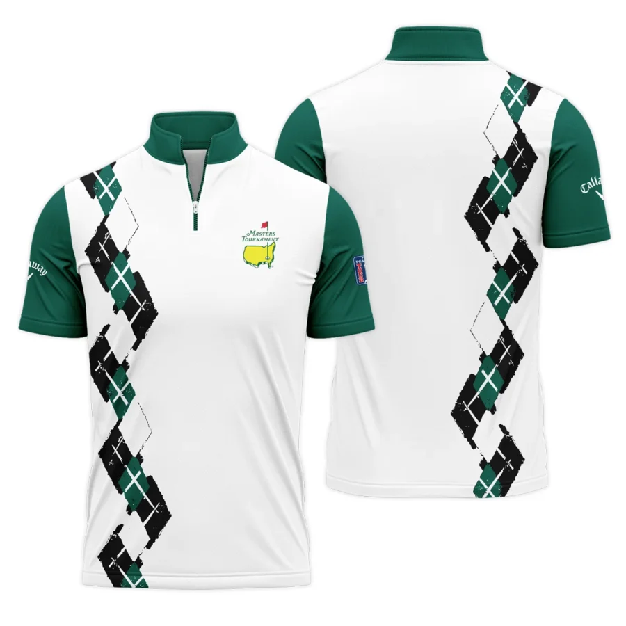 Golf Sport Pattern Green Mix Masters Tournament Callaway Quarter-Zip Polo Shirt