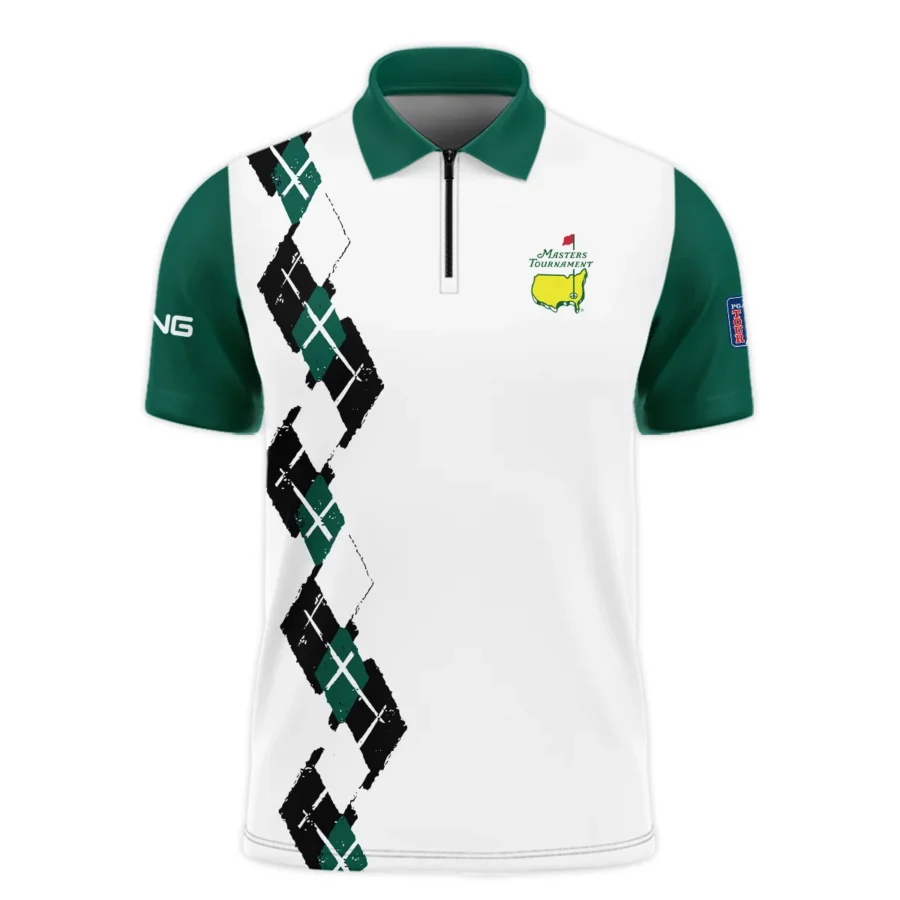 Golf Sport Pattern Green Mix Masters Tournament Ping Zipper Polo Shirt Style Classic