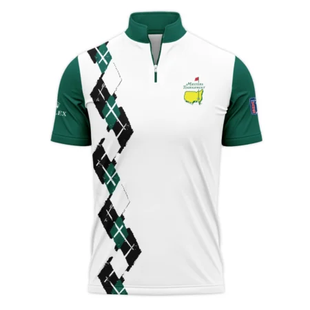 Golf Sport Pattern Green Mix Masters Tournament Rolex Quarter-Zip Polo Shirt