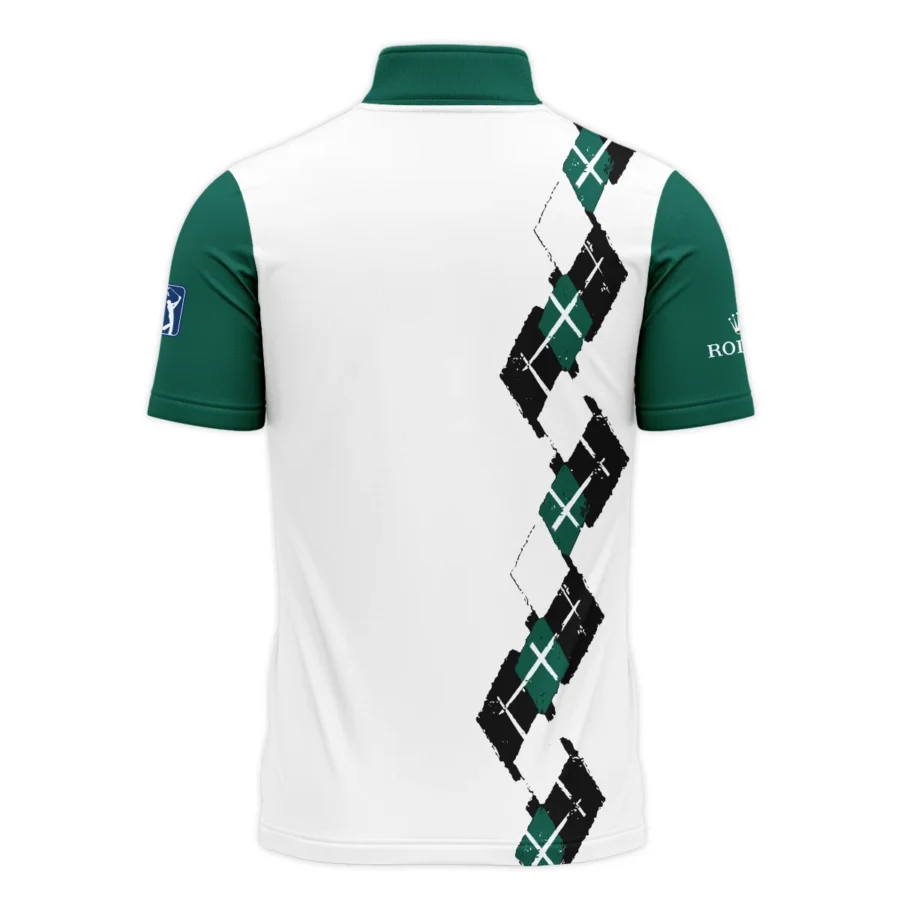 Golf Sport Pattern Green Mix Masters Tournament Rolex Quarter-Zip Polo Shirt