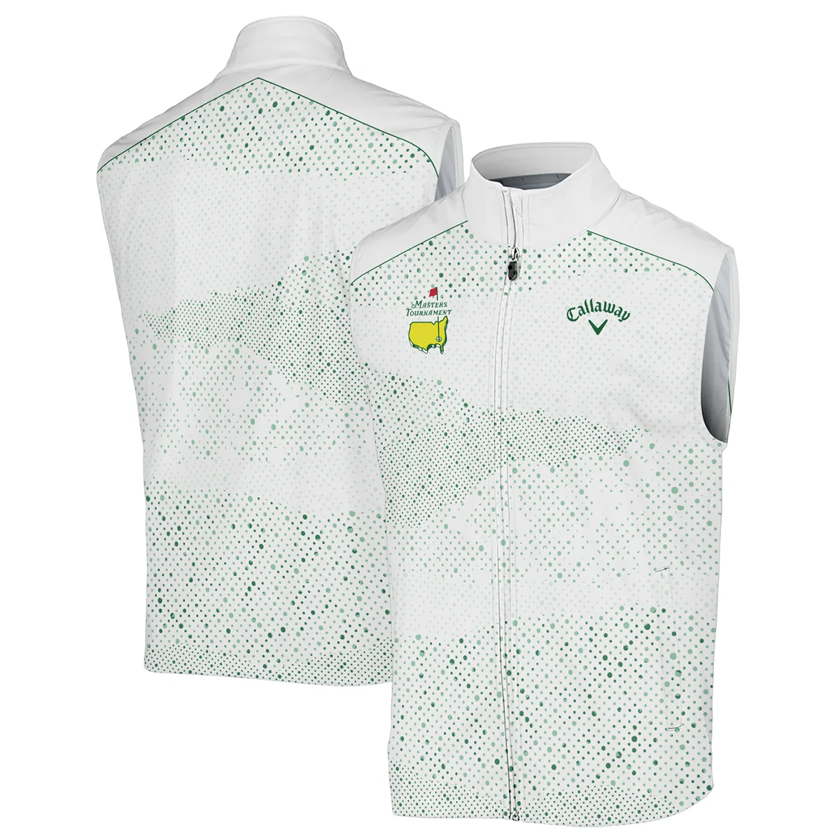 Golf Stye Classic White Mix Green Masters Tournament Callaway Sleeveless Jacket Style Classic Sleeveless Jacket