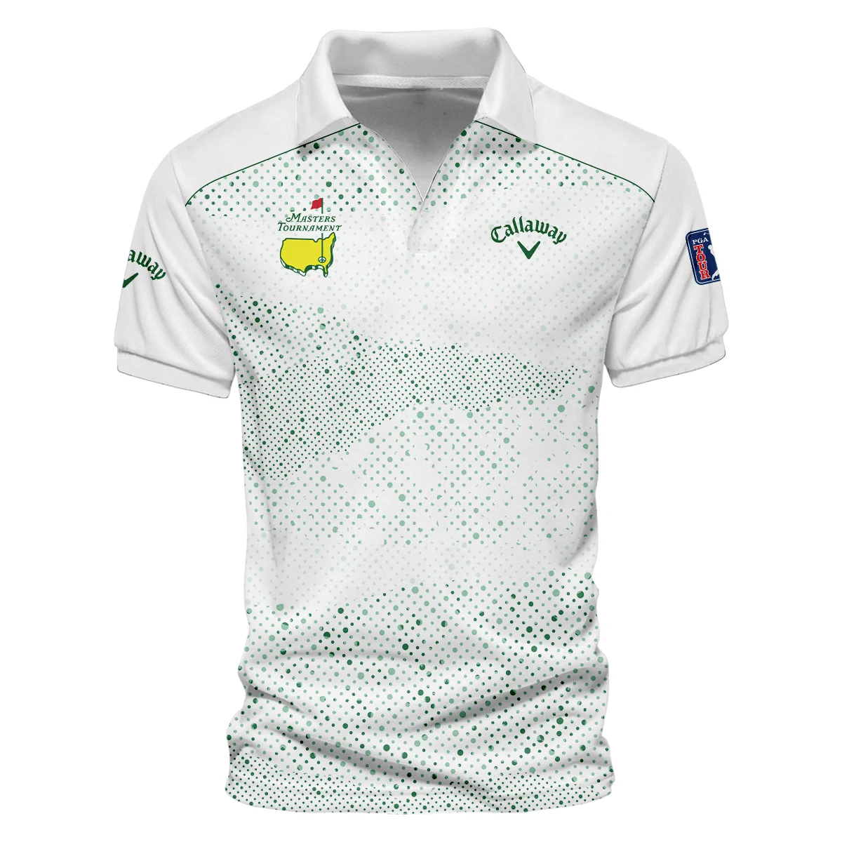 Golf Stye Classic White Mix Green Masters Tournament Callaway Vneck Polo Shirt Style Classic Polo Shirt For Men
