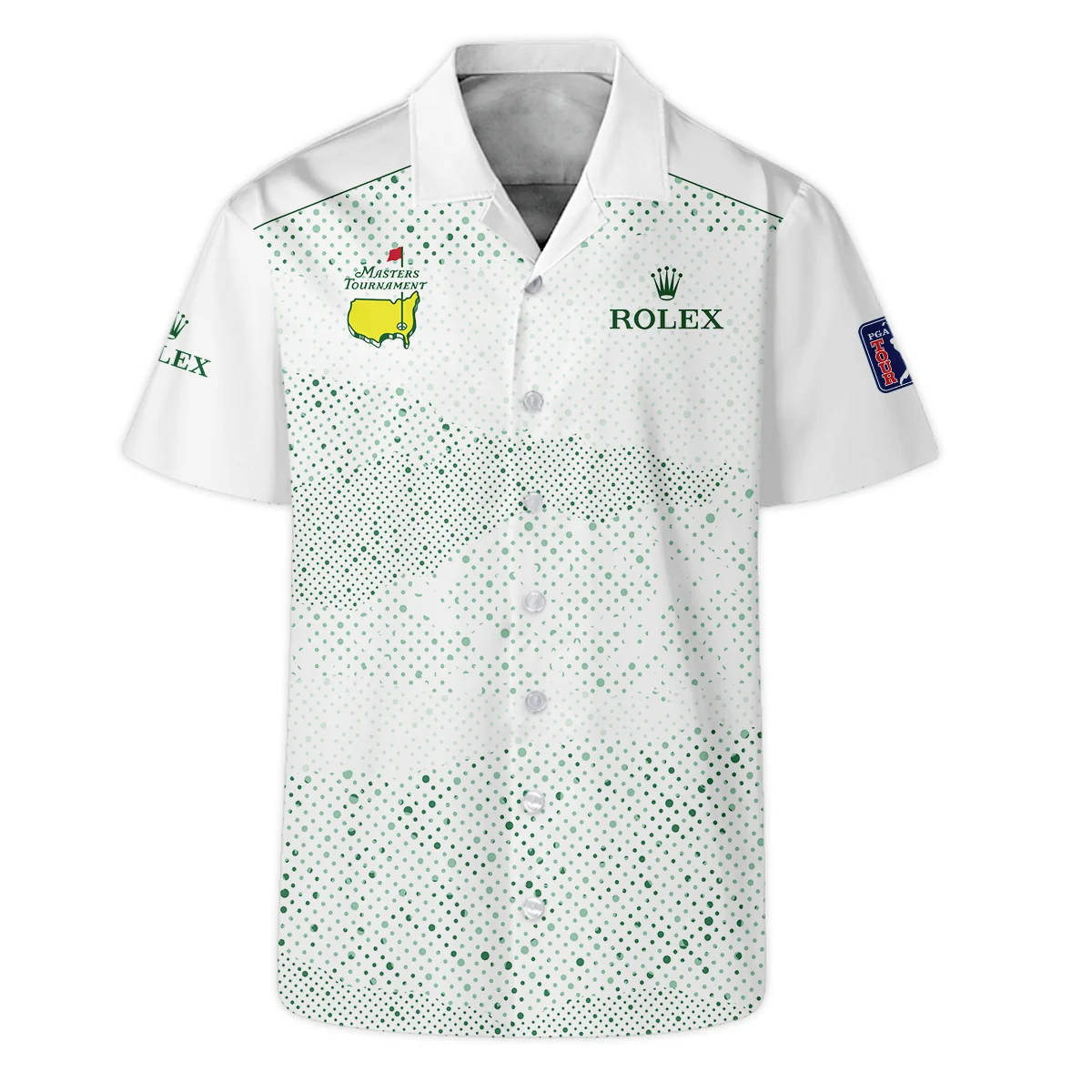 Golf Stye Classic White Mix Green Masters Tournament Rolex Hawaiian Shirt Style Classic Oversized Hawaiian Shirt